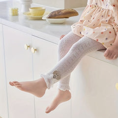 Girls Lace Heart Rabbit Pantyhose Mesh Leggings Toddlers Tights