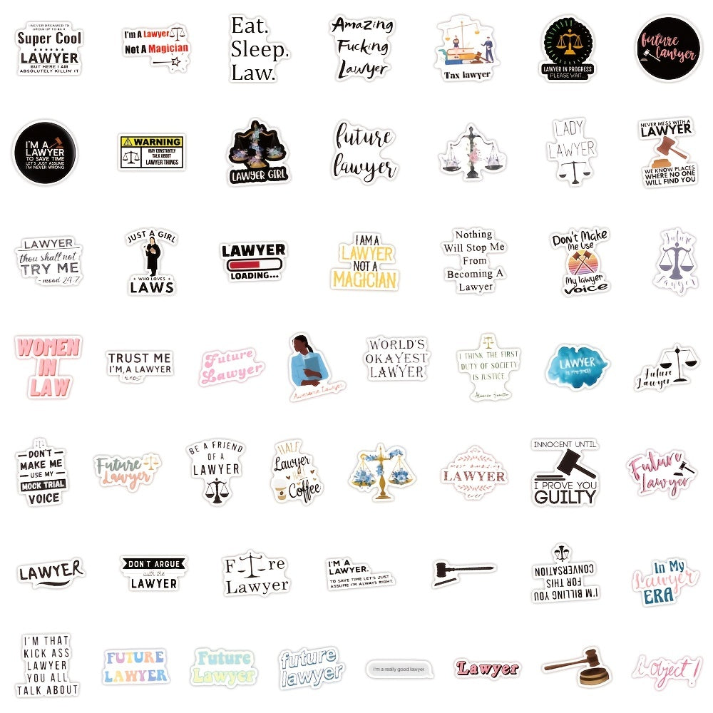 100pcs Scales Of Justice Stickers for Water Bottle Laptop - Lawyer Men Women