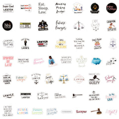 100pcs Scales Of Justice Stickers for Water Bottle Laptop - Lawyer Men Women