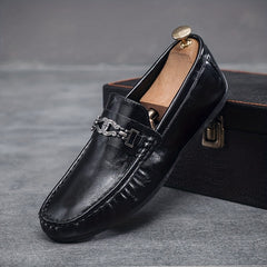 Men's Metallic Decor Moc Toe Loafers