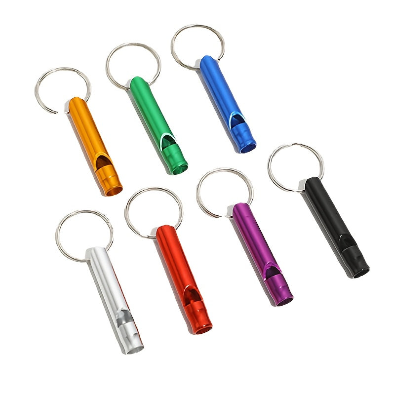 10pcs Colorful Emergency Whistle Keychain Aluminum for Outdoor Camping Hiking