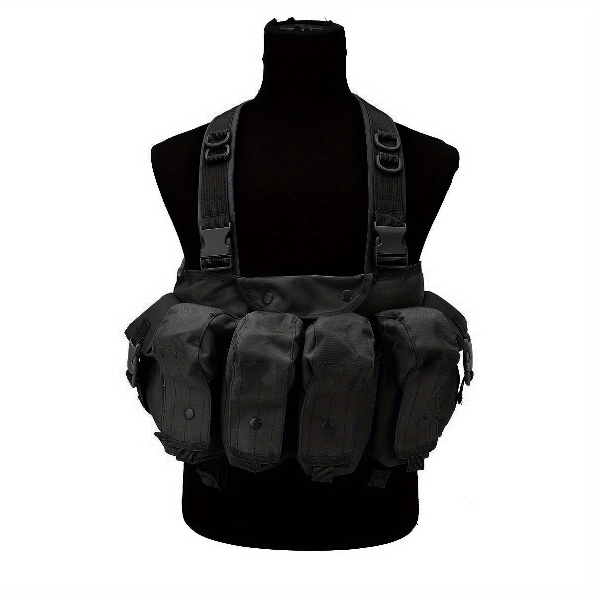 Outdoor Chest Rig With Magazine Pouch Adjustable Vest Tan Green