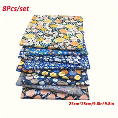 8pcs Multicolor Patchwork Fabric Cotton Sewing Quilting DIY Handcraft Material