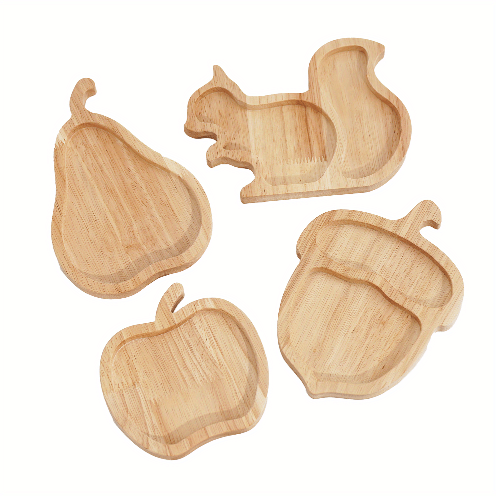 Cute Squirrel Wooden Snack Tray for Fruits and Snacks