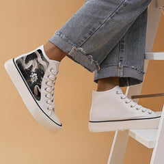 Girl's Dragon Pattern Skate Shoes Comfy Non Slip Casual Breathable Sneakers