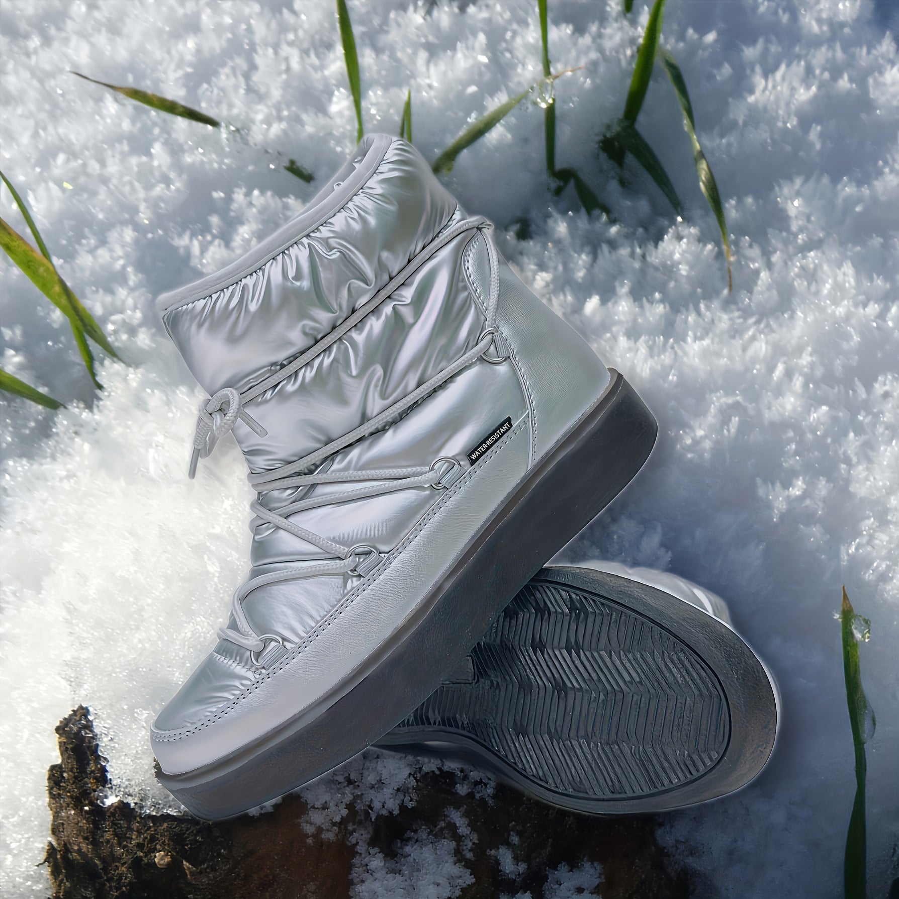 Women's Snow Boots Fleece Lined Waterproof Lace Up M