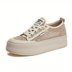 Women's Mesh Platform Shoes Breathable Thick Bottom Non-slip Board Shoes