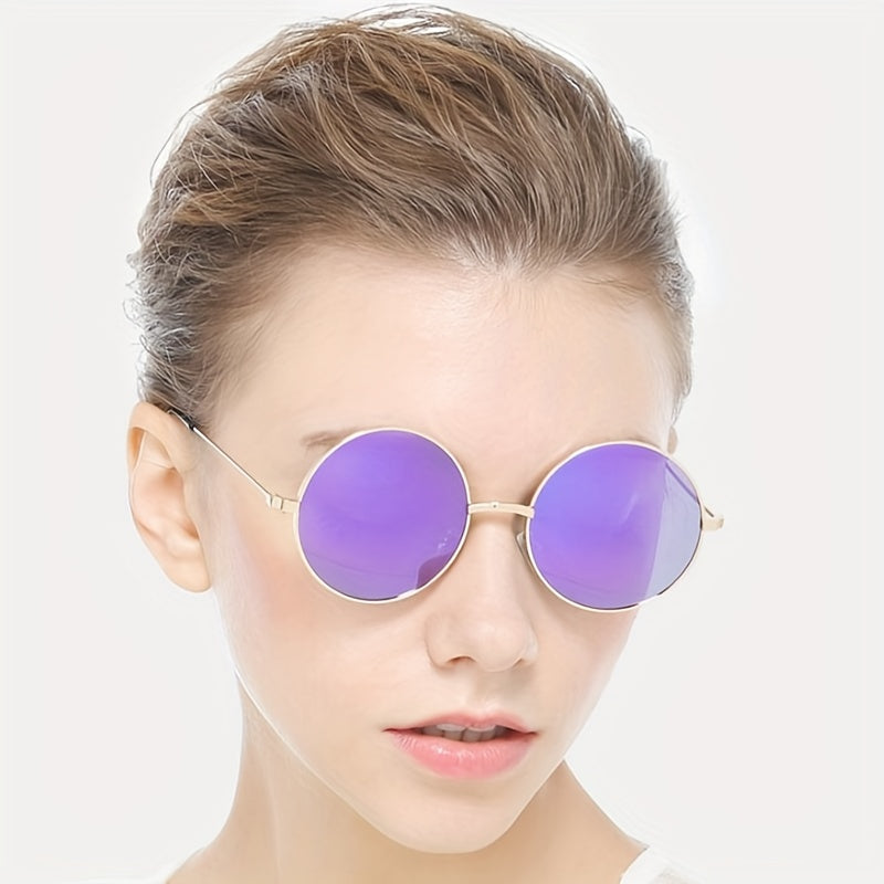 Round Metal Sunglasses Retro Polarized UV400