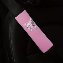 Pink Butterfly Car Seat Belt Shoulder Cover