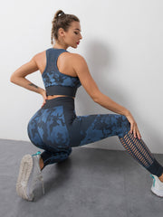 Women's Seamless Tank Top & High Waist Trousers Tracksuit Sports Fitness Set