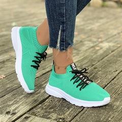 Women's Knit Sports Shoes Breathable Low Top Running Gym Casual Sneakers