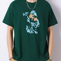 Men's Portrait Pattern Slim Fit T-shirt - Spring/Summer Holiday Top