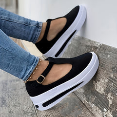 Women's T Strap Sandals Casual Platform Shoes