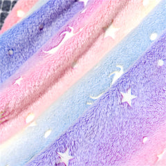 Glow In The Dark Unicorn Blanket Soft Fleece Throw Gift