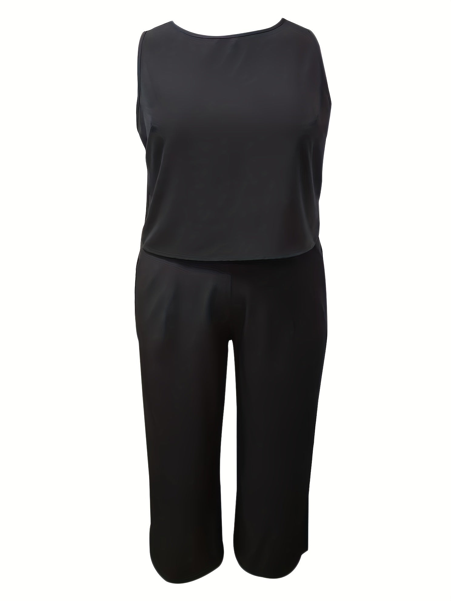 Solid Tank Top & Wide Leg Pants 2 Piece Set
