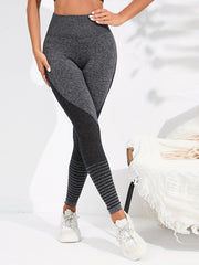 Women's Stripe Yoga Leggings with Butt Lifting Tech