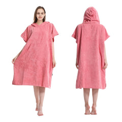 Quick Dry Hooded Towel Robe with Pocket for Swimming Surfing Unisex
