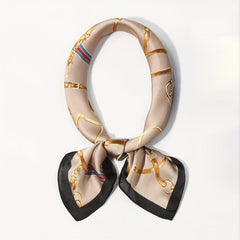 70cm Vintage Chain Print Square Scarf Silk Shawl Women Head Wrap Bandana