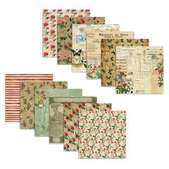 12pcs Vintage Lavender Pattern DIY Scrapbook Paper 6x6