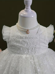 Baby & Fairy Gown Dress Hundred Christening Party Dress With Headdress