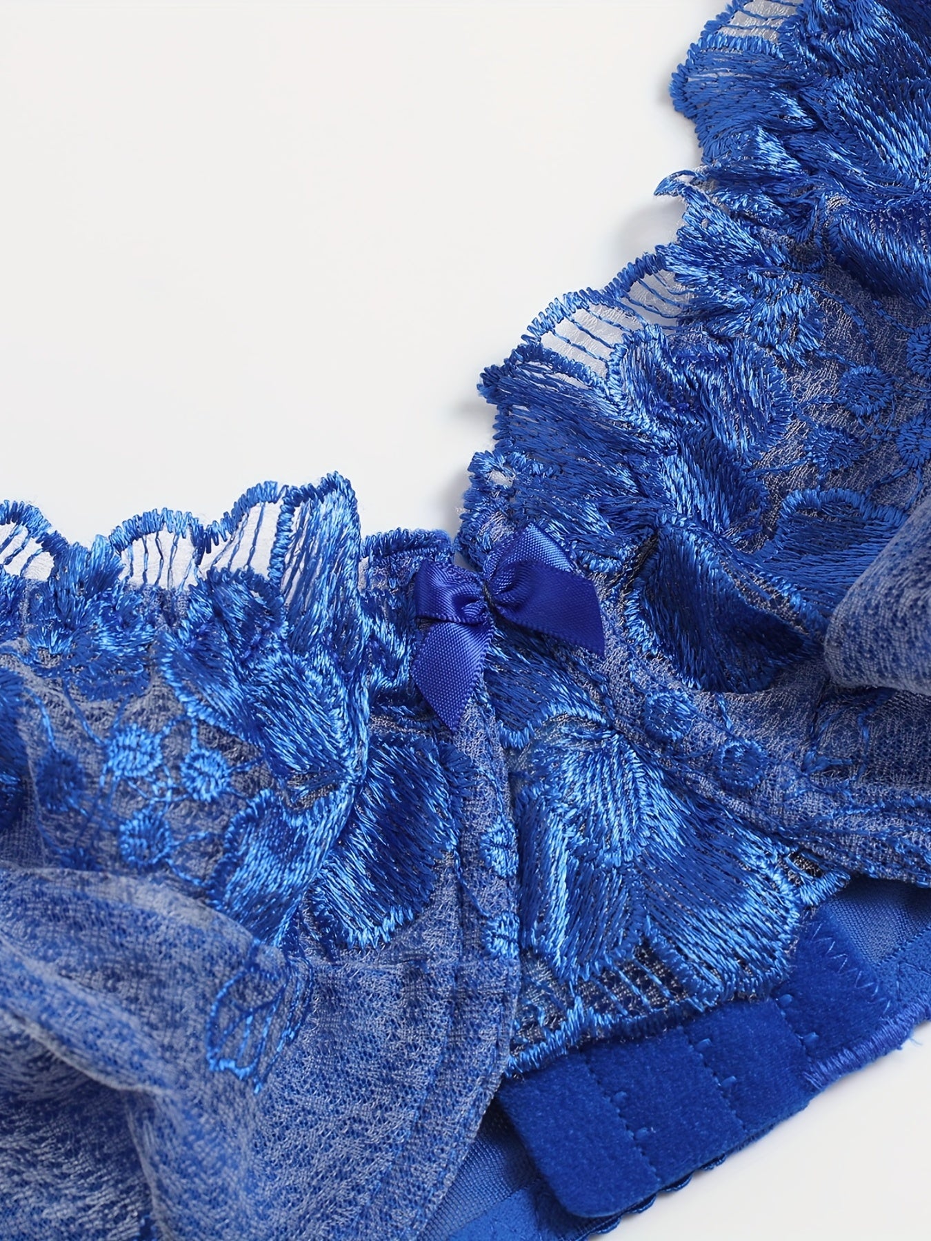 Sexy Bra Women's Plus Floral Lace Mesh Bow Knot Bra