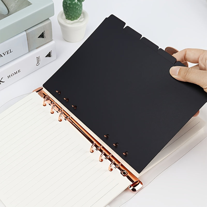 7pcs A5 Divider Pages One Week Label Binder Clear 6 Loops Planner Divider