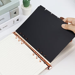 7pcs A5 Divider Pages One Week Label Binder Clear 6 Loops Planner Divider