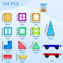 124pcs Magnetic Building Tiles Kids Toys 3D Magnetic Blocks Creativity Toys