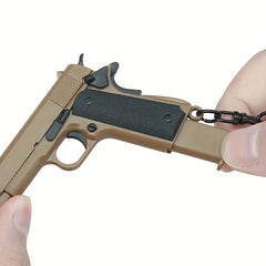 Pistol Shaped Keychain Portable Plastic Model Gift For Men Boyfriends