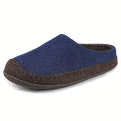 Men's Slip on Slippers Stitch Detail Backless Indoor Winter Shoes