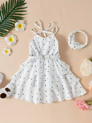 Polka Dot Print Layered Cami Dress