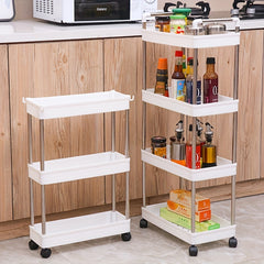 4 Tier Rolling Storage Cart Laundry Room Organization