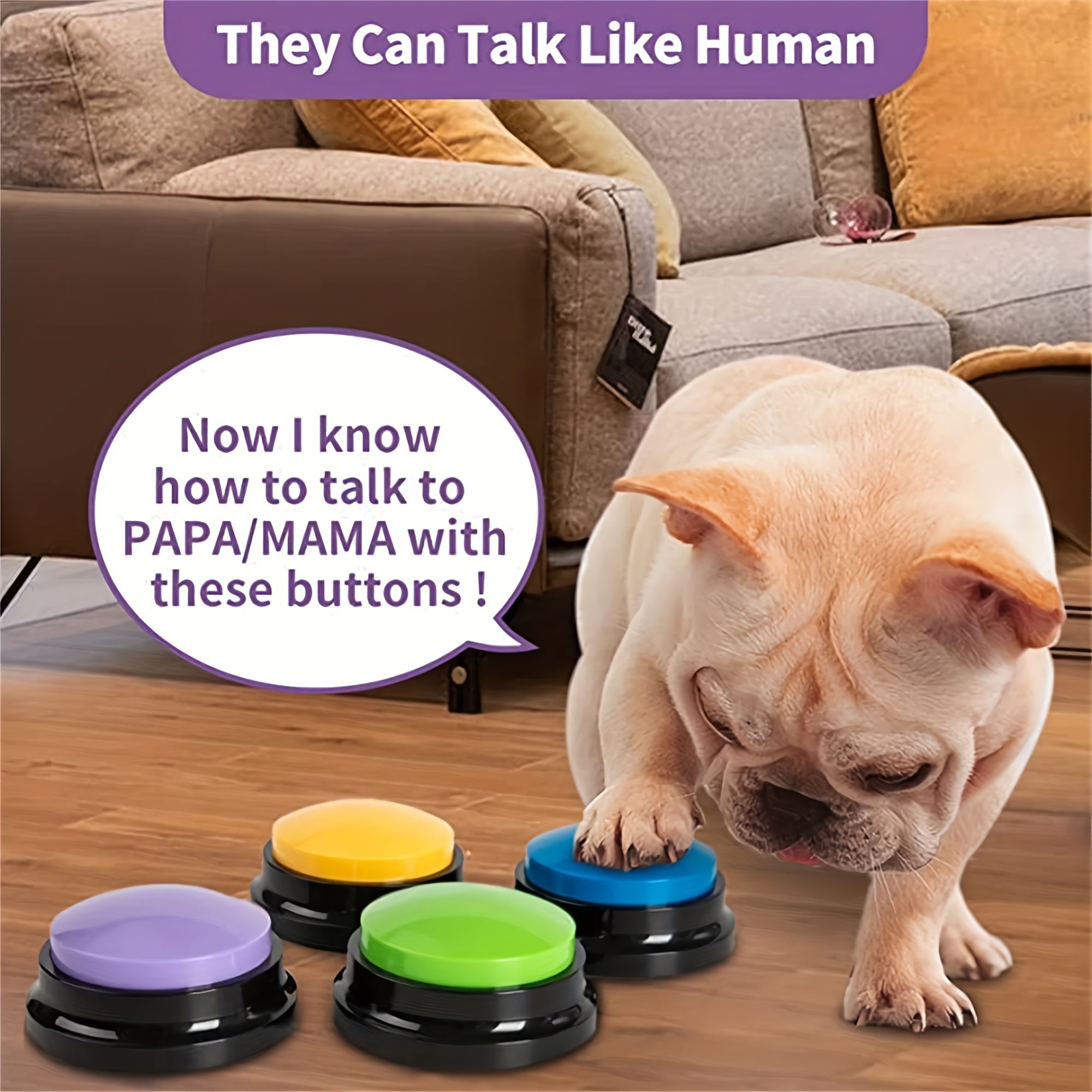 Dog & Cat Training Voice Buttons - Easy Communication & Speech Training