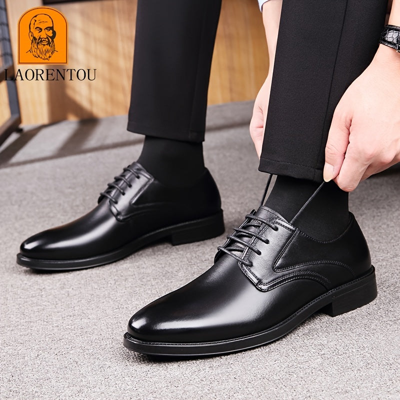 LAORENTOU Men's Leather Formal Derby Lace Up Dress Shoes