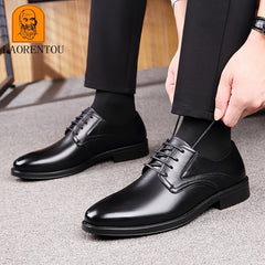 LAORENTOU Men's Leather Formal Derby Lace Up Dress Shoes