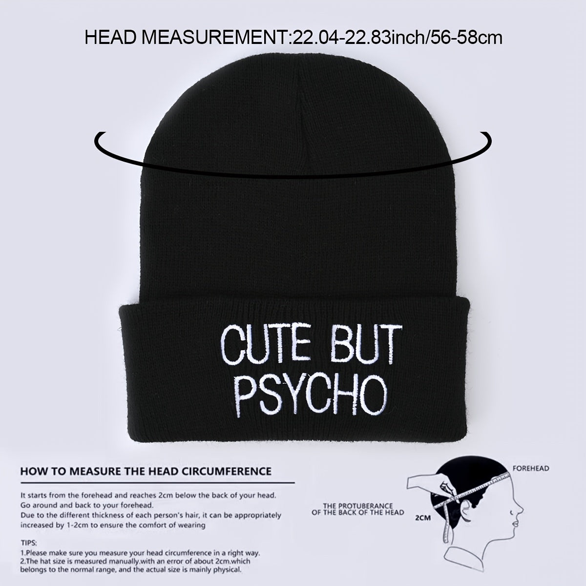 Hip Hop Knitted Hat Embroidered Warm Beanie for Men Women Outdoor Skiing