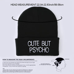 Hip Hop Knitted Hat Embroidered Warm Beanie for Men Women Outdoor Skiing