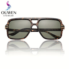 OUWEN Square Polarized Aviator Sunglasses UV400 Eye Protection