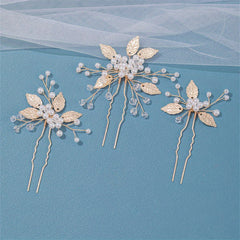 Rhinestone Bead Hairpin Alloy Hair Accessories