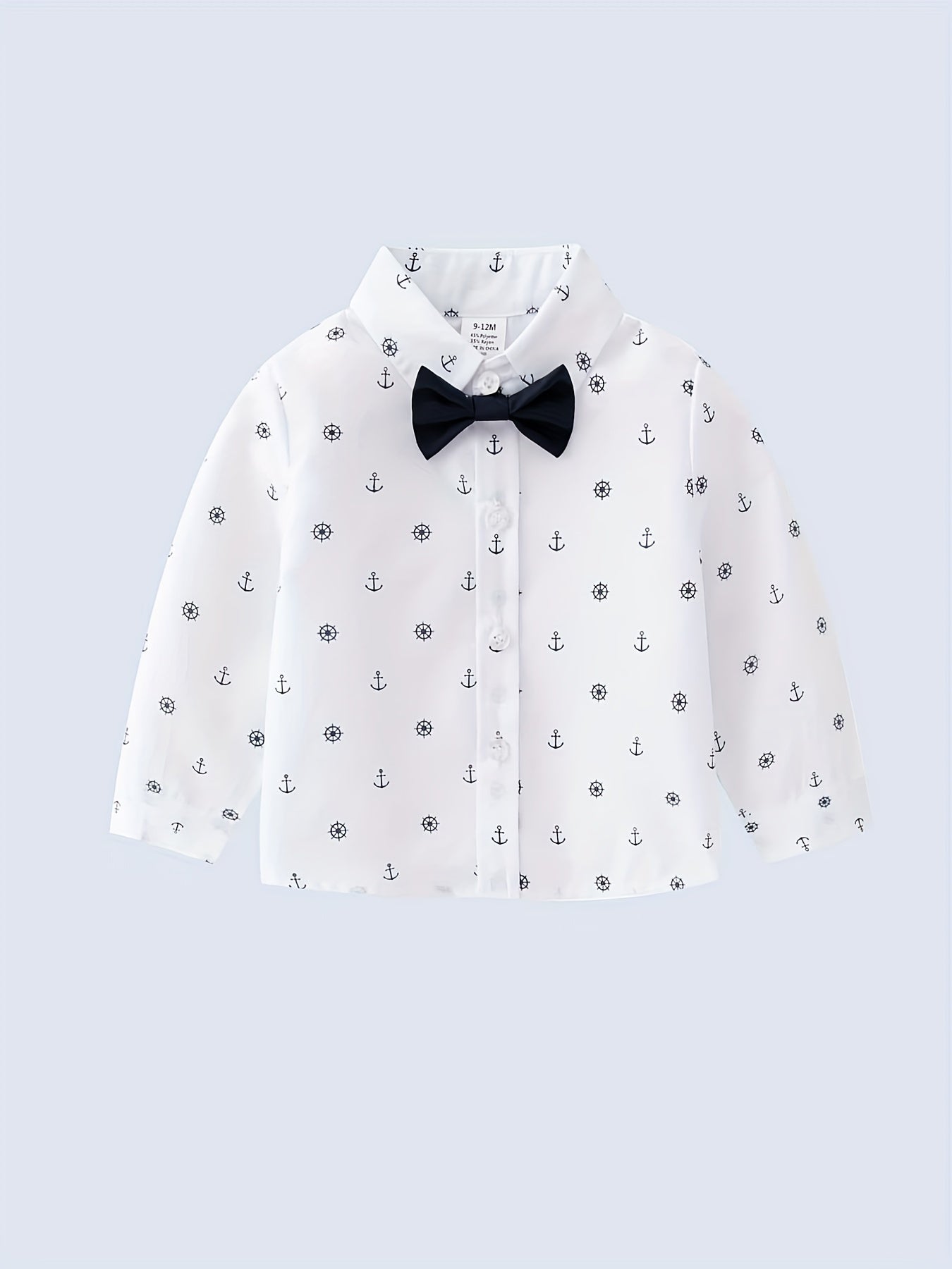 Baby Shirt Long Sleeve Bowtie Cardigan Top Random Print