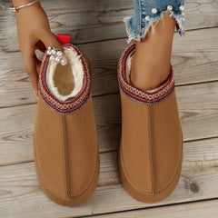 Women's Plush Lined Ankle Boots Warm Winter Slippers