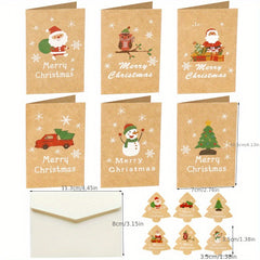 6pcs Christmas Greeting Cards Envelope Stickers