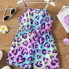 Leopard Print Slip Romper for Toddler Kid Girls