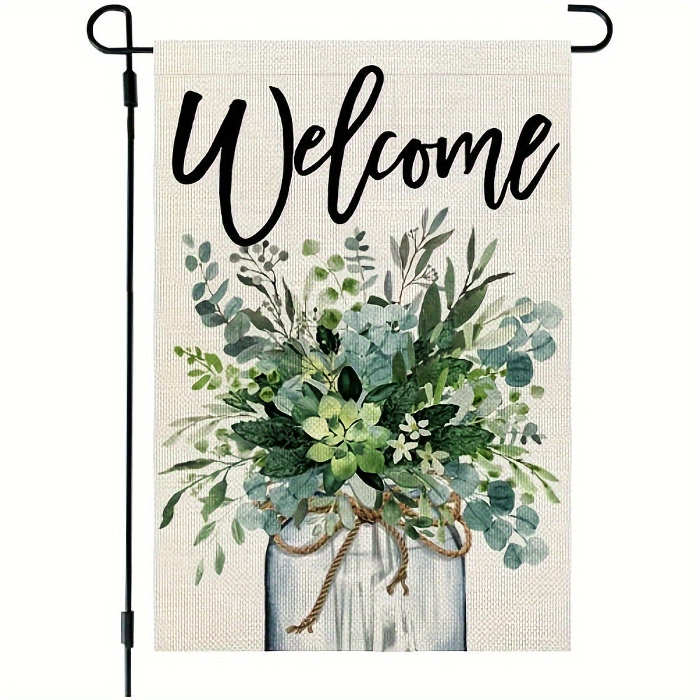 Spring Welcome Garden Flag Floral Mason Jar 30 48x45 72 Cm Double Sided