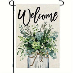 Spring Welcome Garden Flag Floral Mason Jar 30 48x45 72 Cm Double Sided