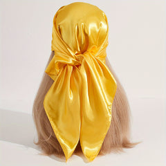 Large Bandana Classic Satin Scarf Women Silk Neckerchief