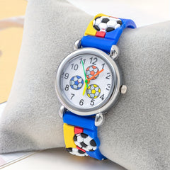Boys Cartoon Soccer Silicone Sports Watch