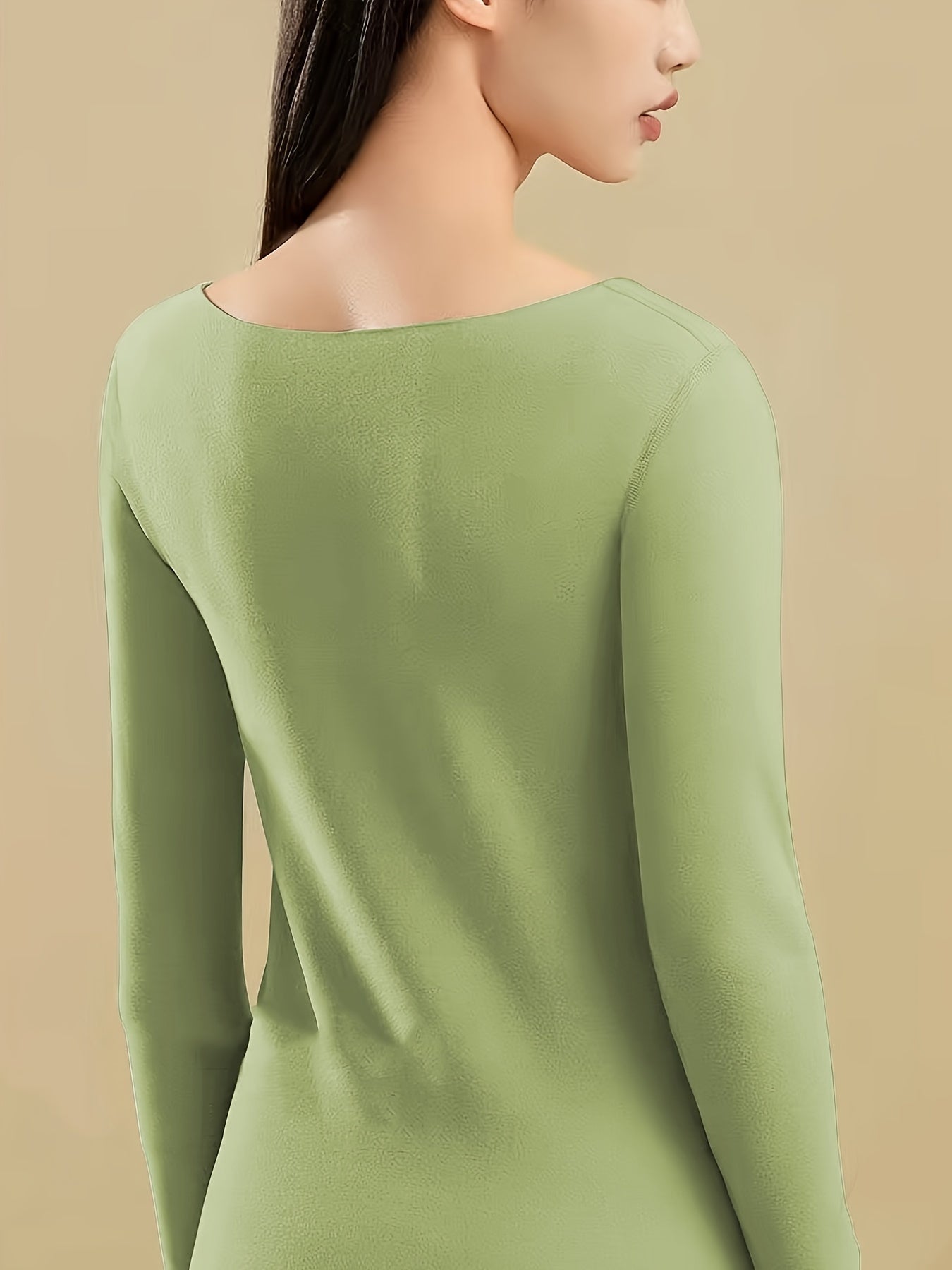 Women's Thermal Underwear Set Long Sleeve Crew Neck Tops & Pants