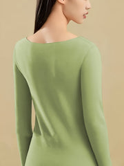 Women's Thermal Underwear Set Long Sleeve Crew Neck Tops & Pants