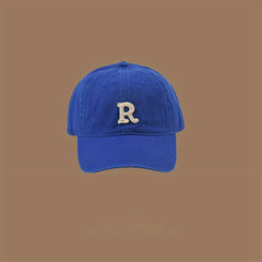 Men's Cotton R Letter Baseball Cap Sunshade Peaked Cap